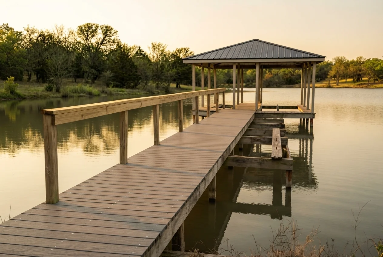 Photo. The same dock re-decked and finished